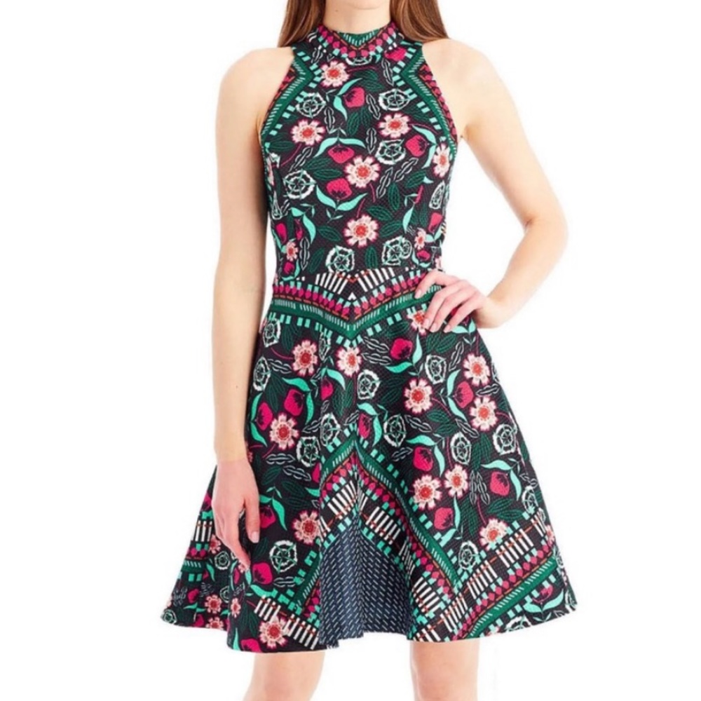 Nicole Miller floral halter midi dress